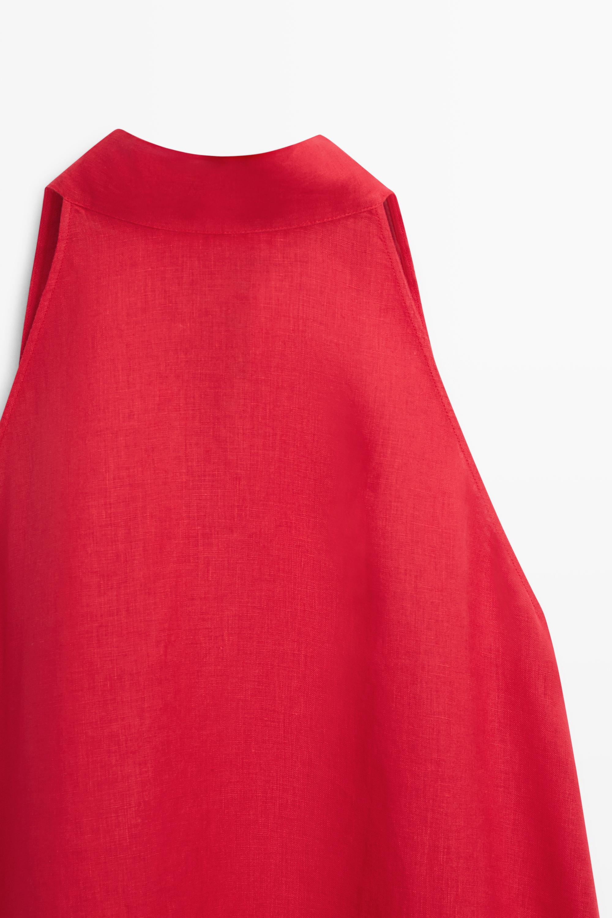 100% linen flowing halter top